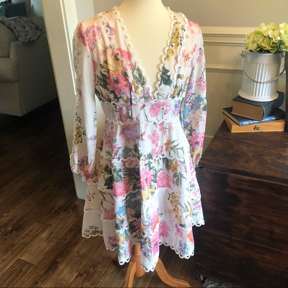 NWT Chic Wish floral tier dress